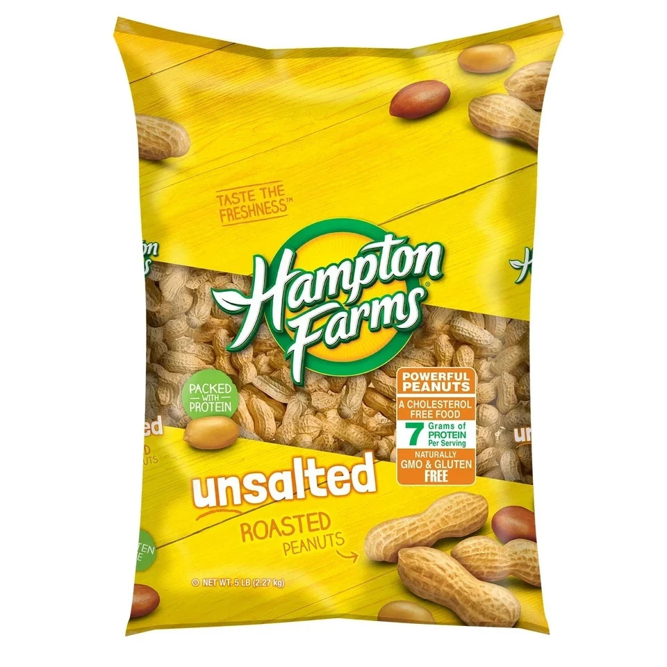 6-pack Hampton Farms Unsalted In-Shell Peanuts (5 lbs.)