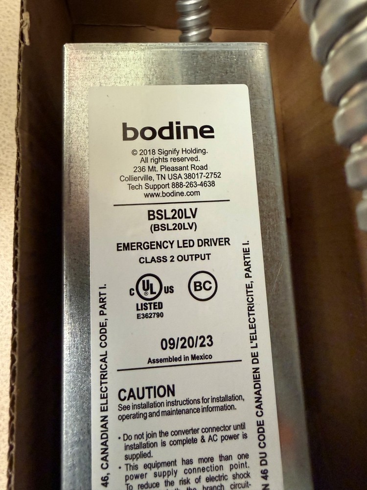 Bodine BSL20LV Emergency LED Driver