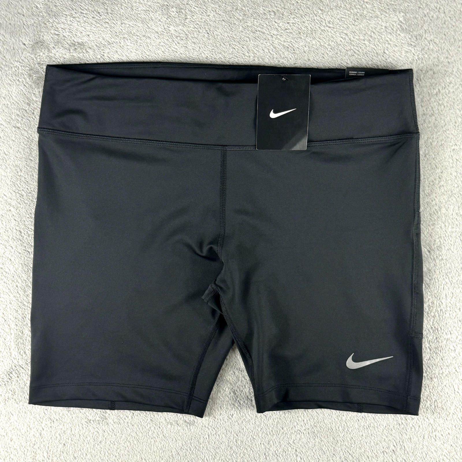 Nike Fast Womens Dri-Fit 7" Compression Running Shorts CJ2373-010 Black Size XL