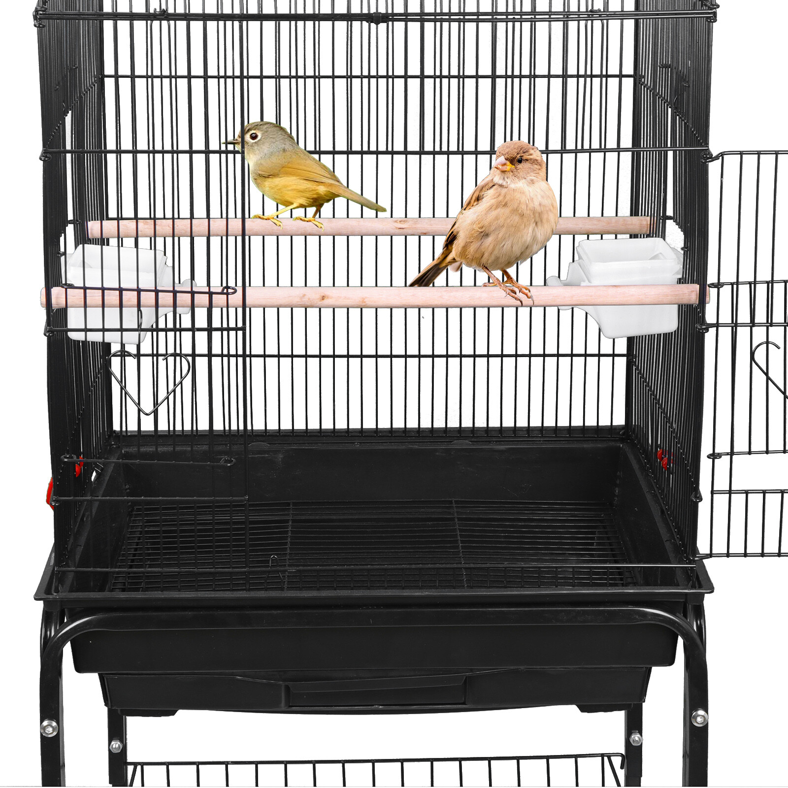 59'' Bird Cage Rolling Parakeet Finch Budgie Conure Lovebird House with Stand
