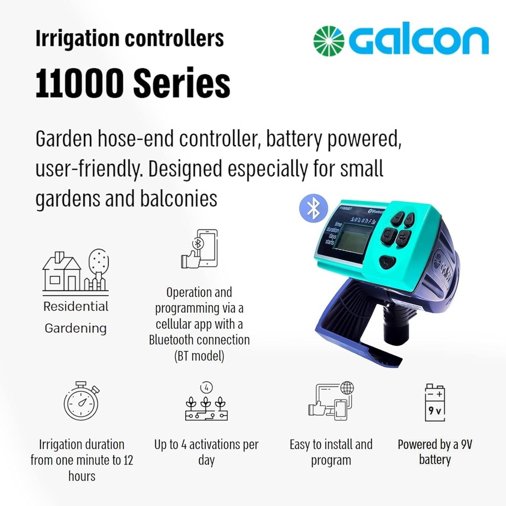 Galcon 11000BT Bluetooth Hose-End Timer – Smart Irrigation Controller for Garden
