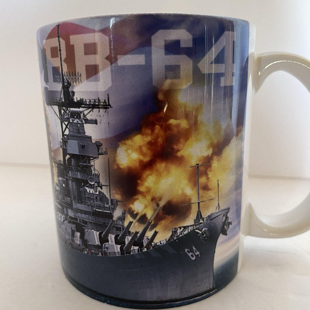 USS Wisconsin (BB-64) VINTAGE COFFEE MUG BLACK