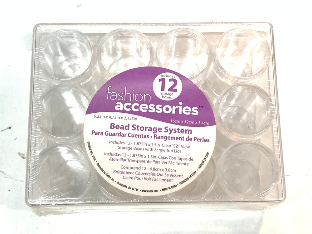 Fashion Accessories Bead Storage System Includes 12 Storages