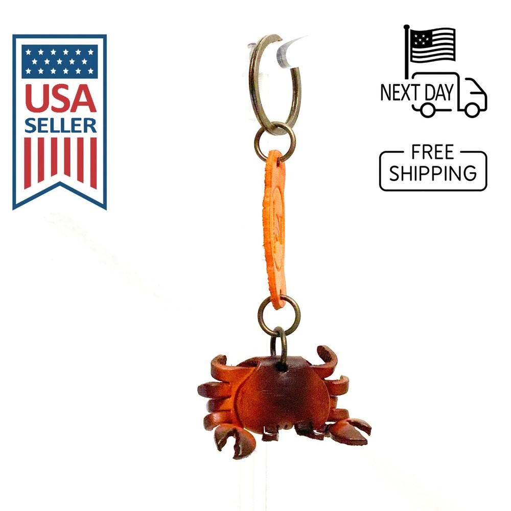 Crab Handmade Leather Keyring #2