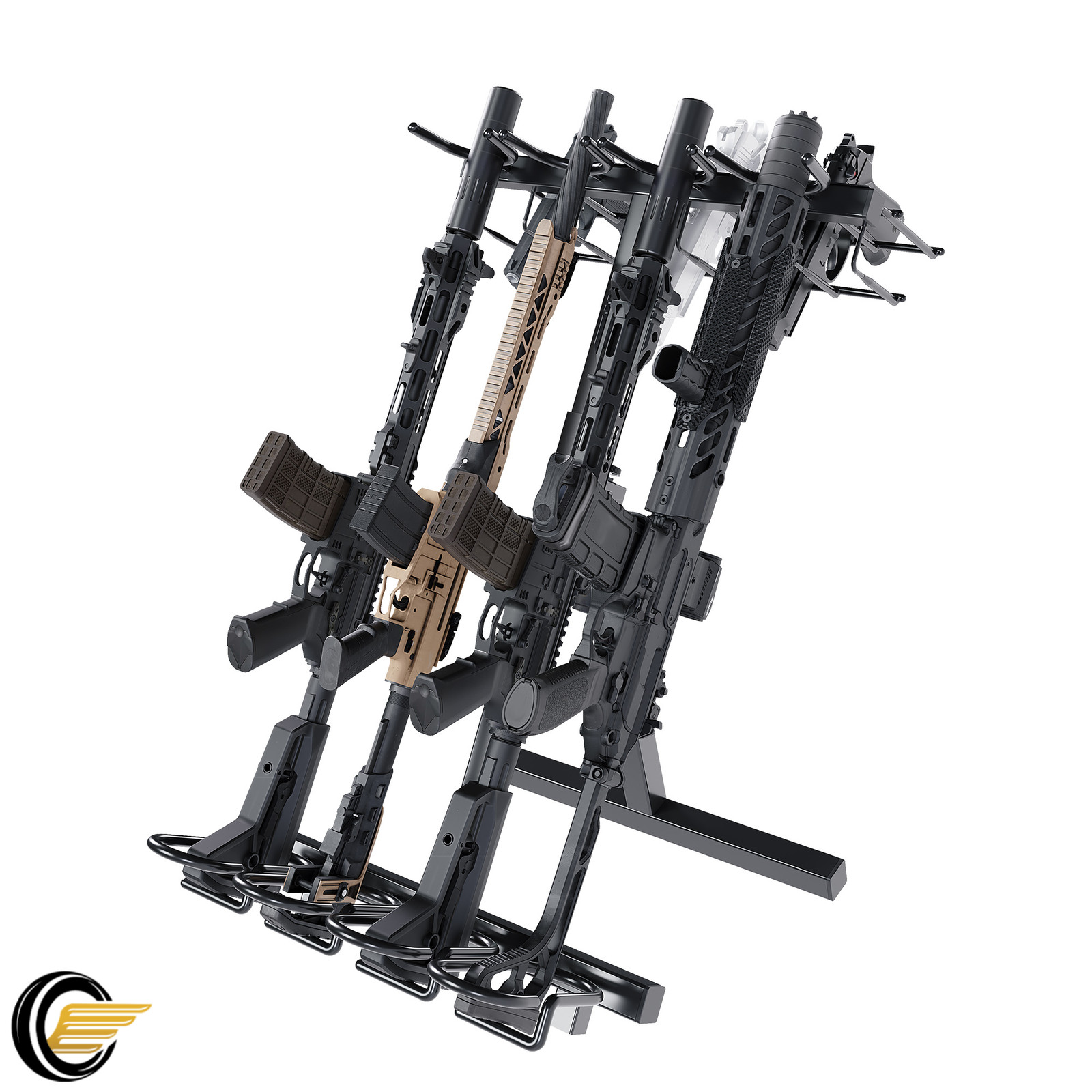 Folding Gun Rack Freestanding Rifle Pistol Storage Rack Stand For Shooting Range