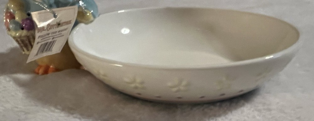 Mr. Cottontail 8" Ceramic Easter Illuminated Candy Dish Chick & Easter Basket