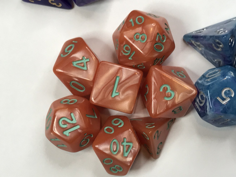 dice lot 5 beautiful polyhedral sets, gaming dice