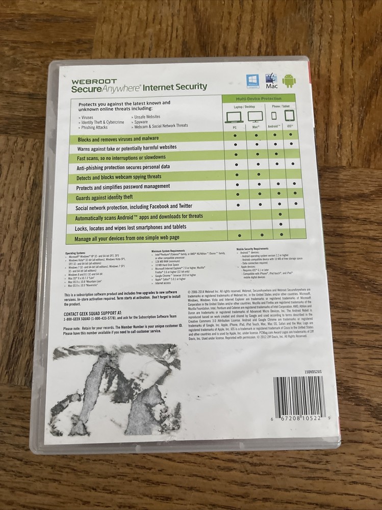 Webroot Secure Anywhere PC Software NO KEY CODE