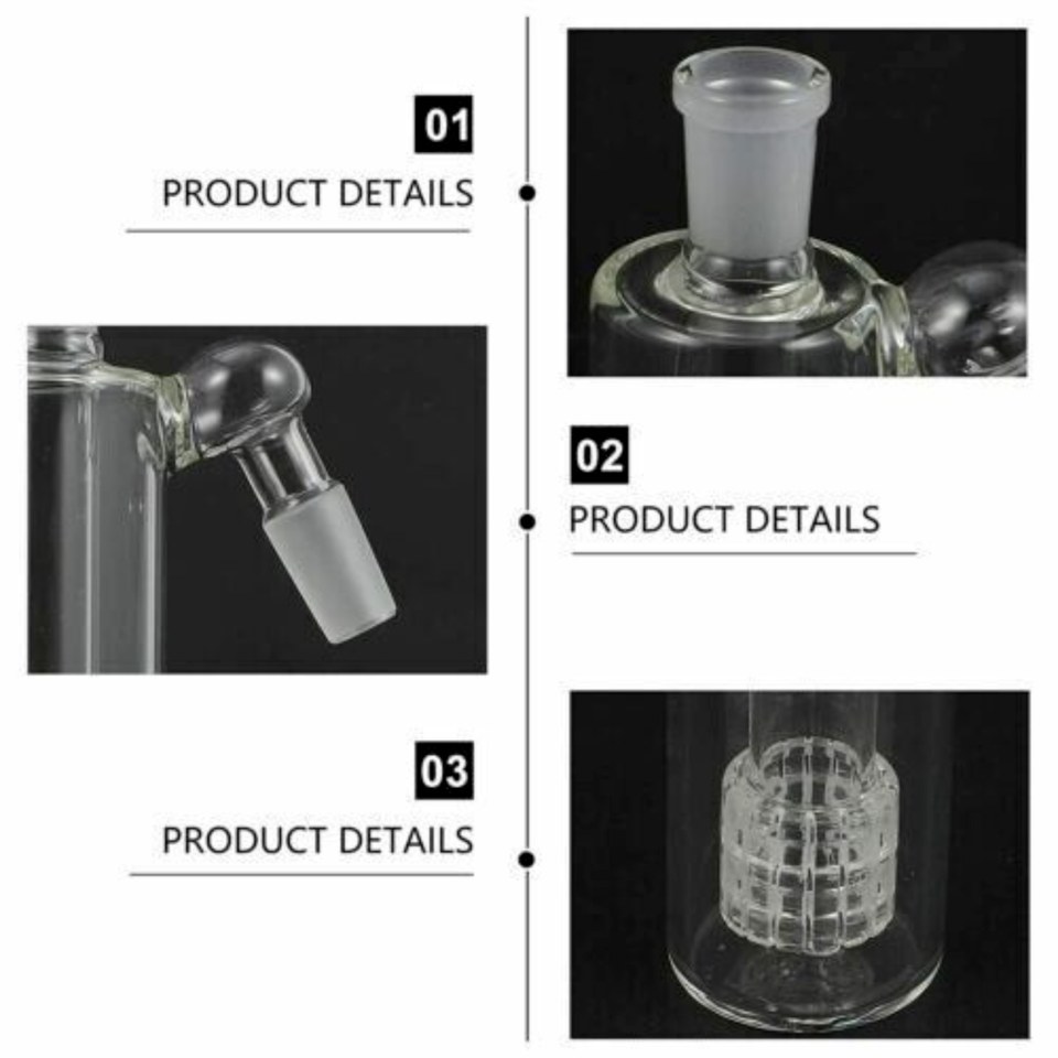 14mm Ash Catcher 45 Degree Glass Water Bong Thick Pyrex Glass Bubbler