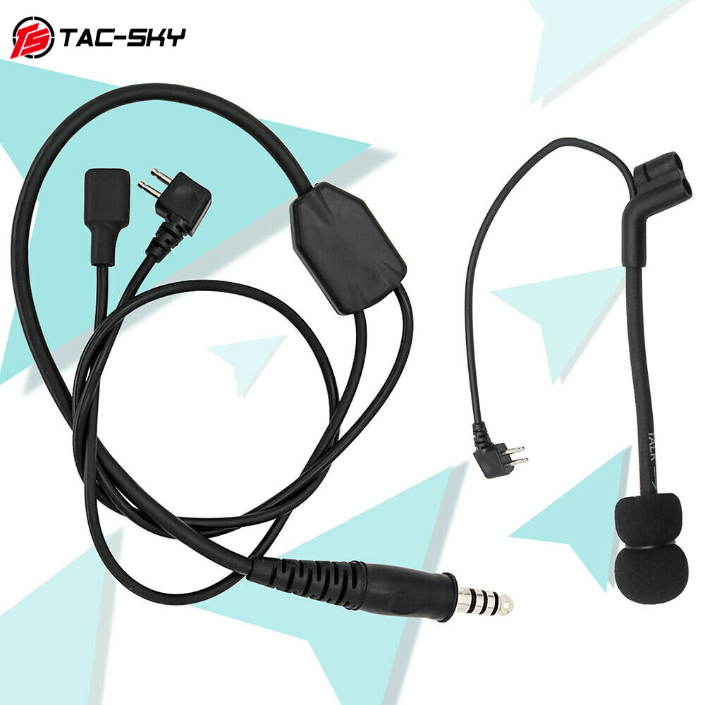 Suitablefor tactical shooting headset Y-Wire cable kit COMTAC microphone+U94 PTT