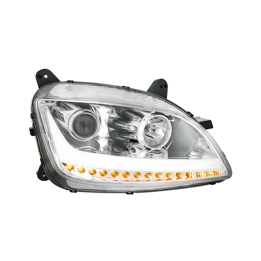 LED Position Headlight w/ Sequential Signal f Peterbilt 579/587-Chrome-Passenger
