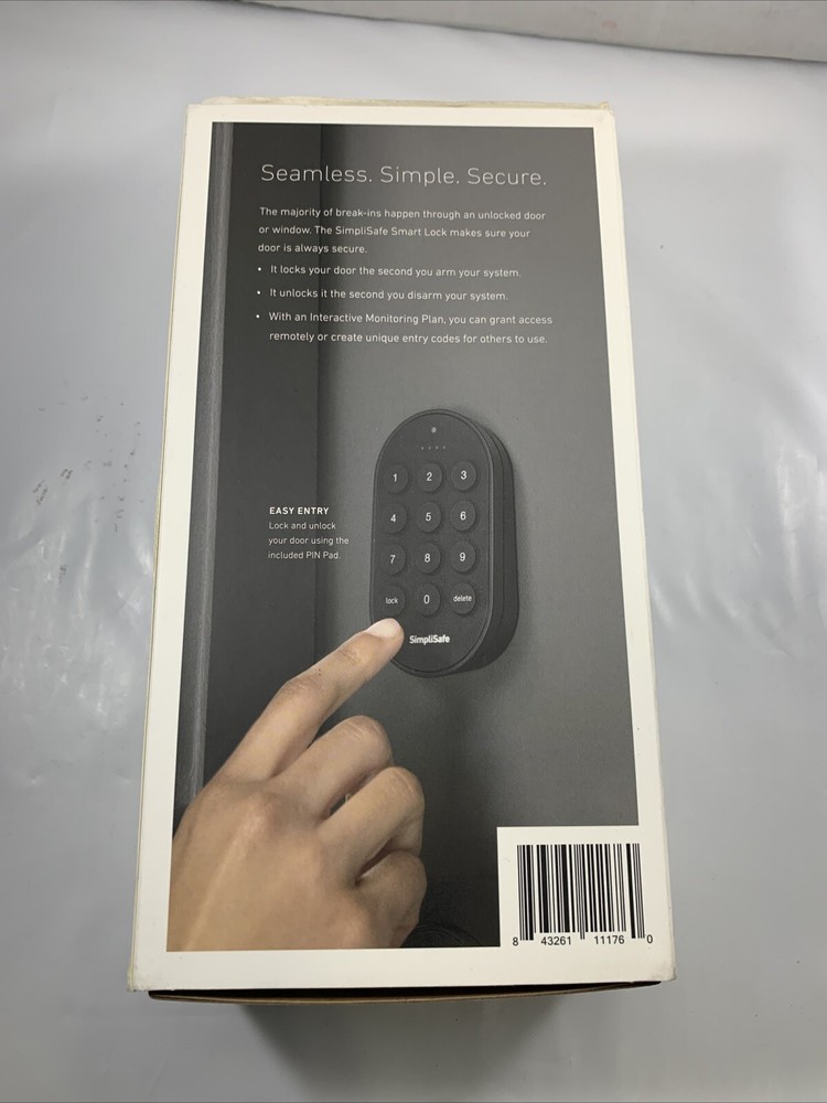 SimpliSafe Smart Lock & PIN Pad White Wireless Door Home Security
