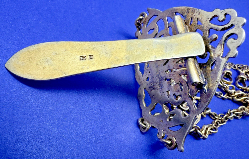 EXCELLENT VICTORIAN 5 STRAND SOLID SILVER GILT CHATELAINE BY HENRY MATTHEWS 1900