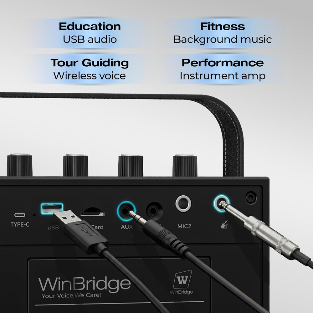 S97 60W Bluetooth Speaker Mic– Powerful Wireless Voice Amplifier with Dual Micro