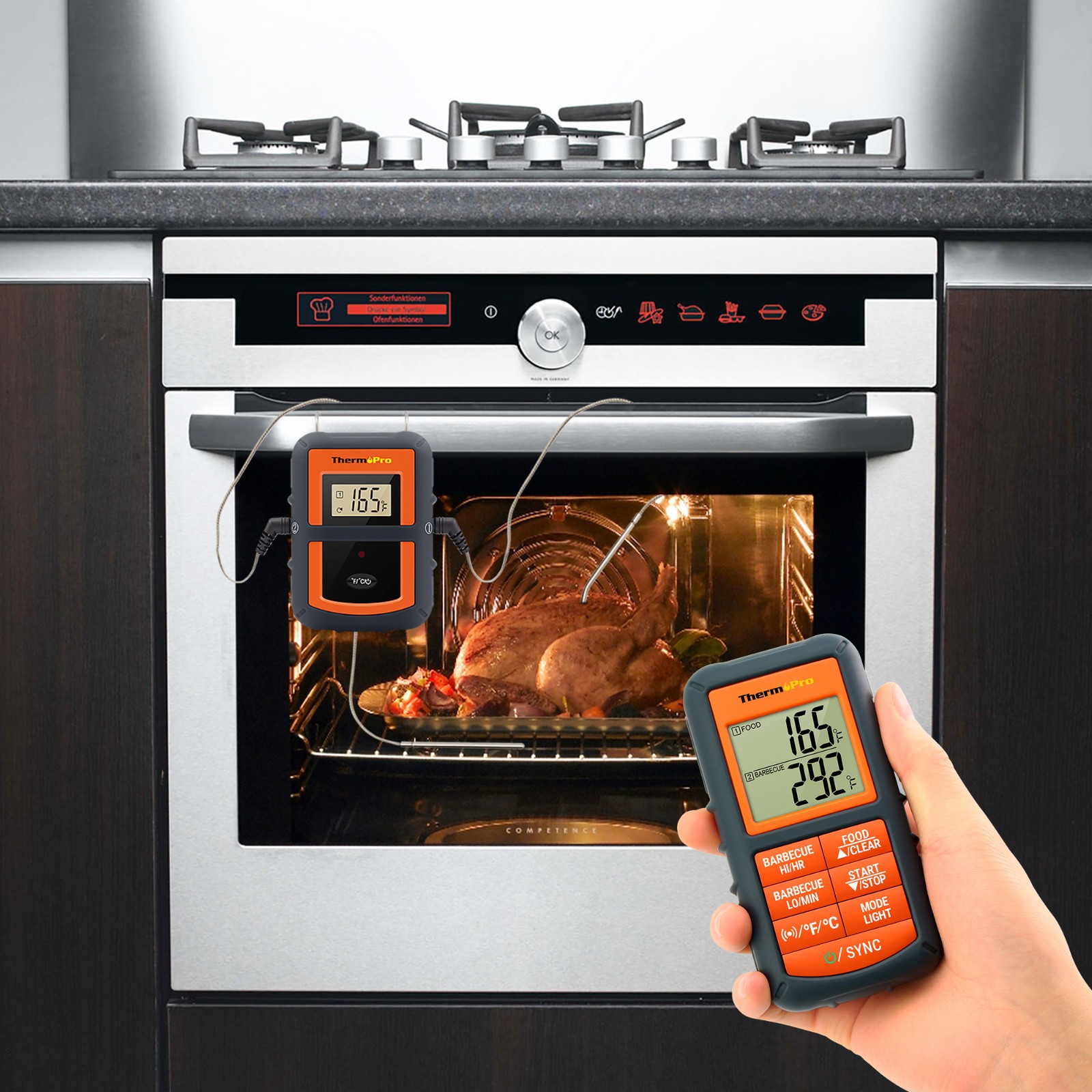 ThermoPro TP-08S Wireless Meat Thermometer Long Range Dual Probe Backlit Display