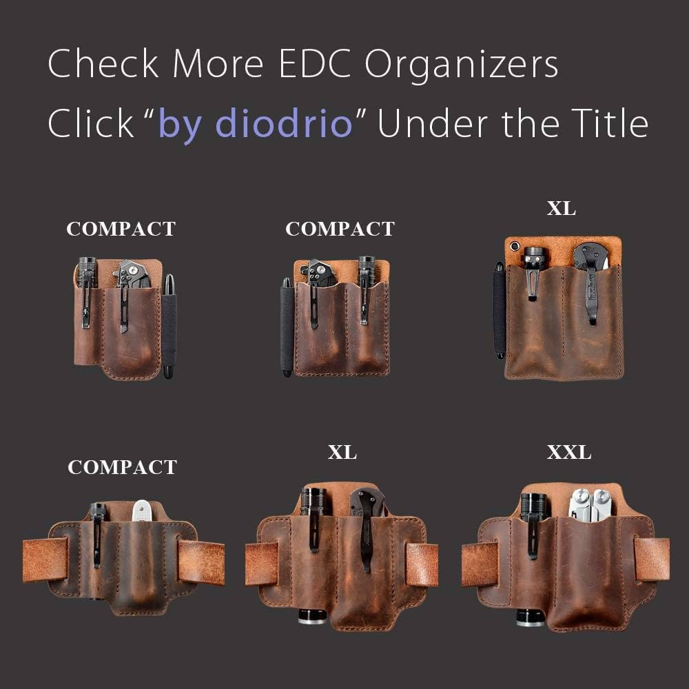 EDC Leather Knife Sheath Organizer Pouch - Full Grain Leather - Chestnut