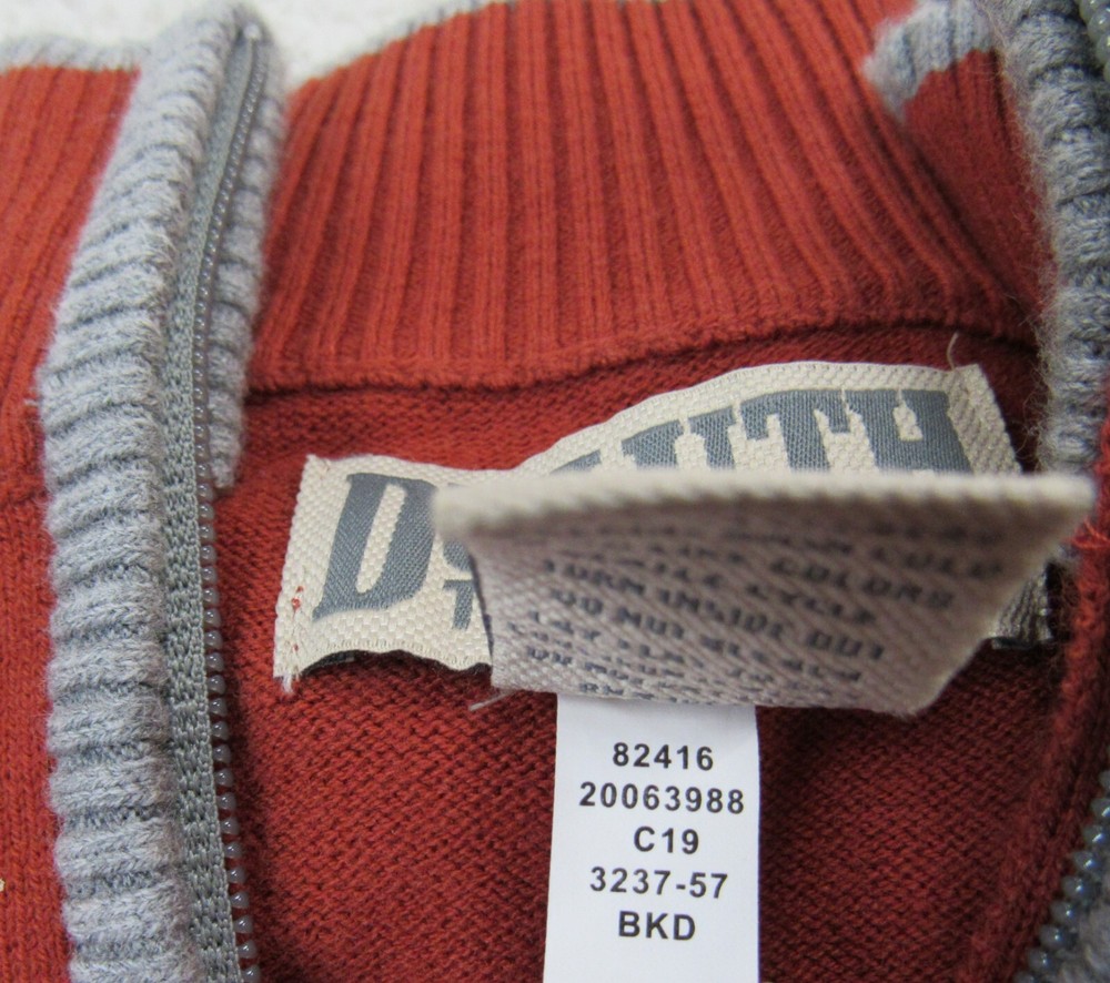 Duluth Trading Sweater Mens Extra Large Quarter Zip Dark Orange Pullover