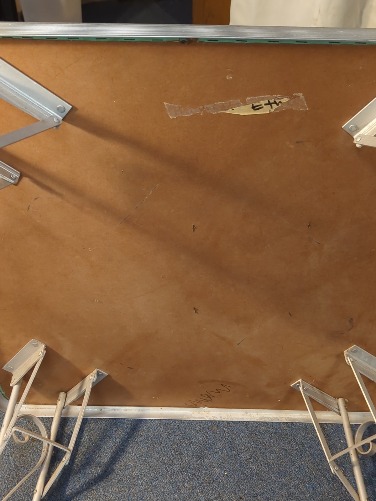 Vtg Retro Card Table Aluminum Green Portable 60s Scroll Legs MCM Mid Century