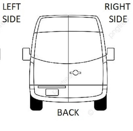 2007-2018 Sprinter Van White Right Side Rear Door Hinge Set Upper Lower Pair