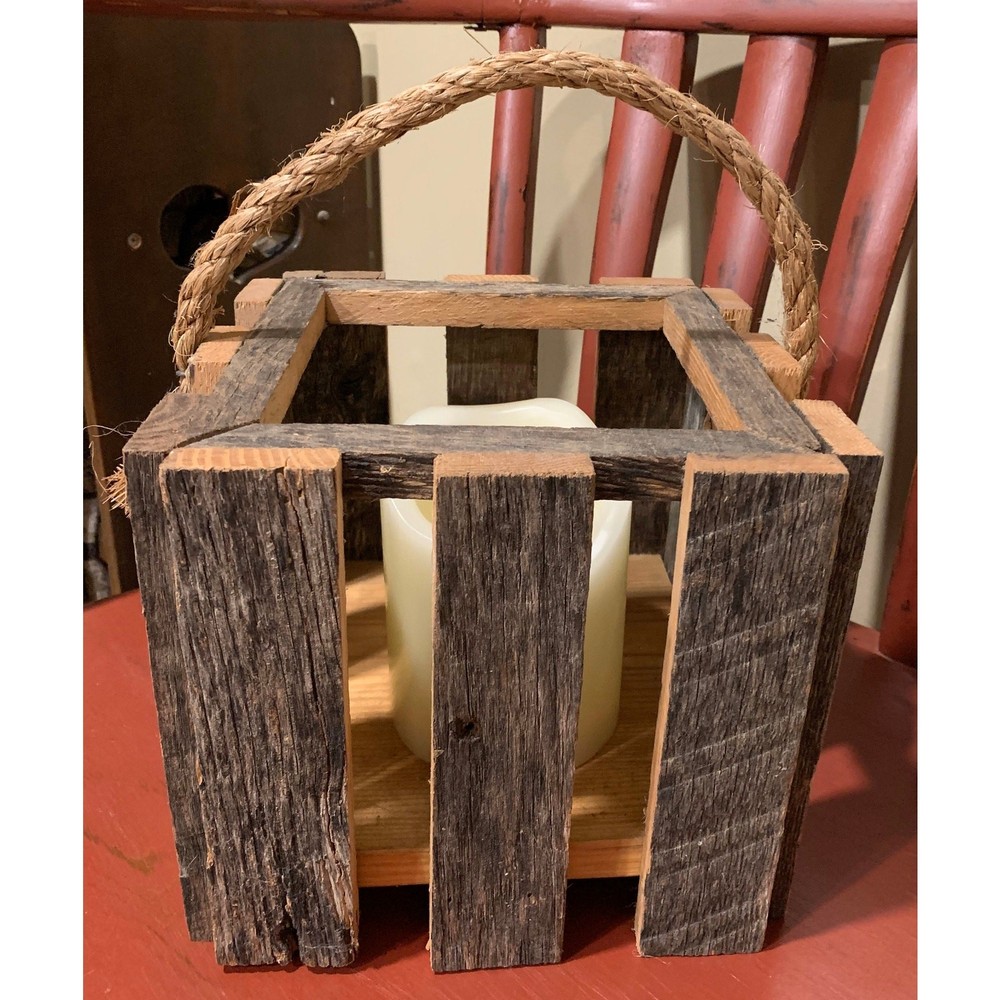 Rustic Repurposed Square Candle or Lantern Holder Woodworking
