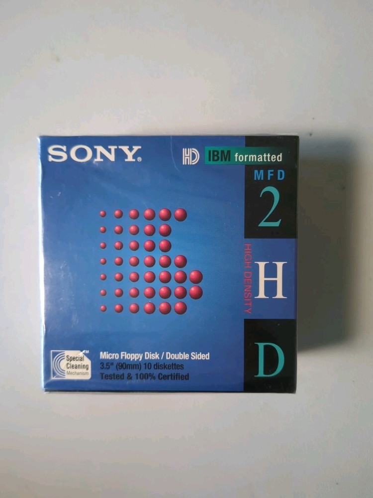 Sony 10MFD-2HDcf 3.5" Double Sided Diskettes for IBM Compatible - 10 Pack