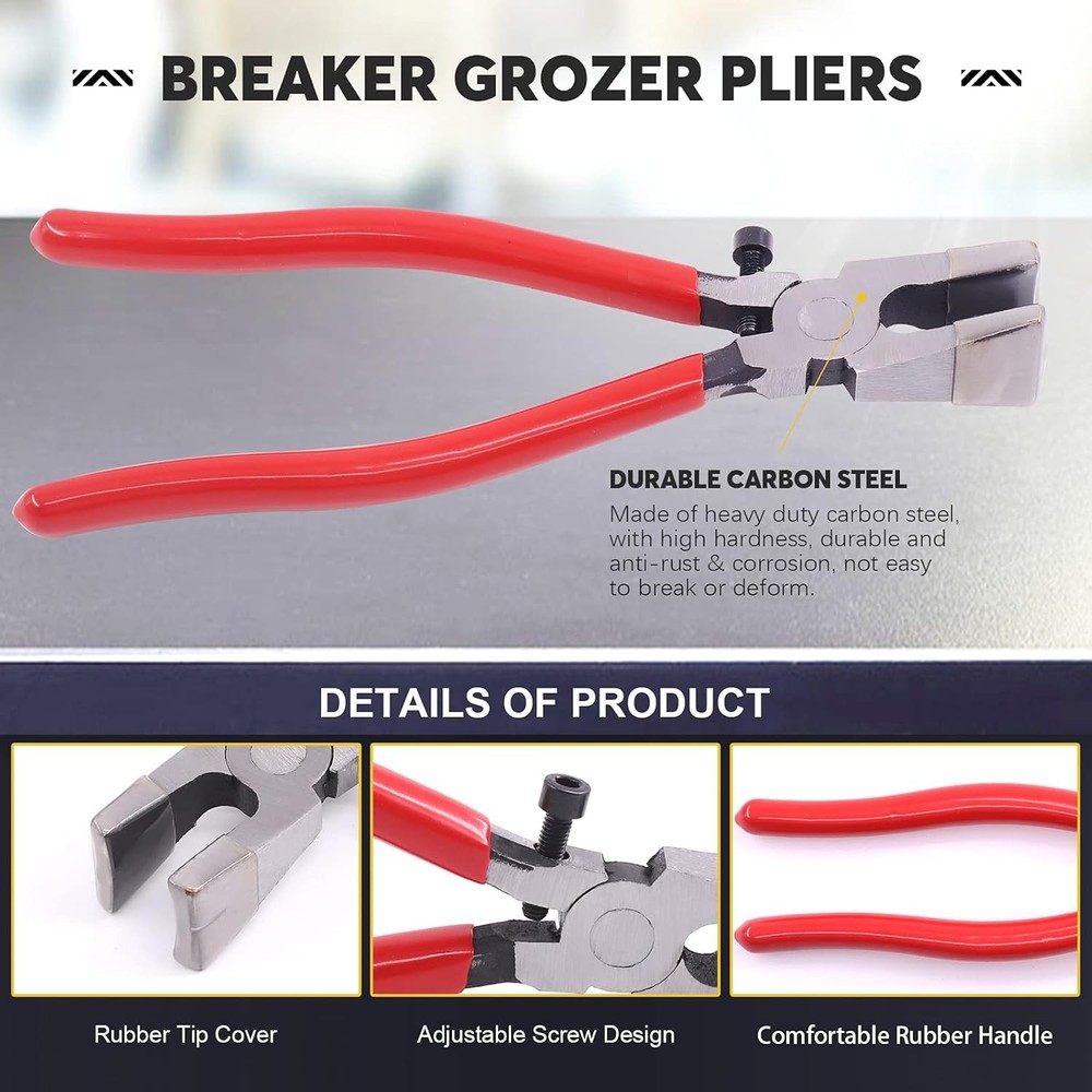 9 Pcs Glass Cutting Tool Set Kit Includes Adjustable Circular Cutter,...