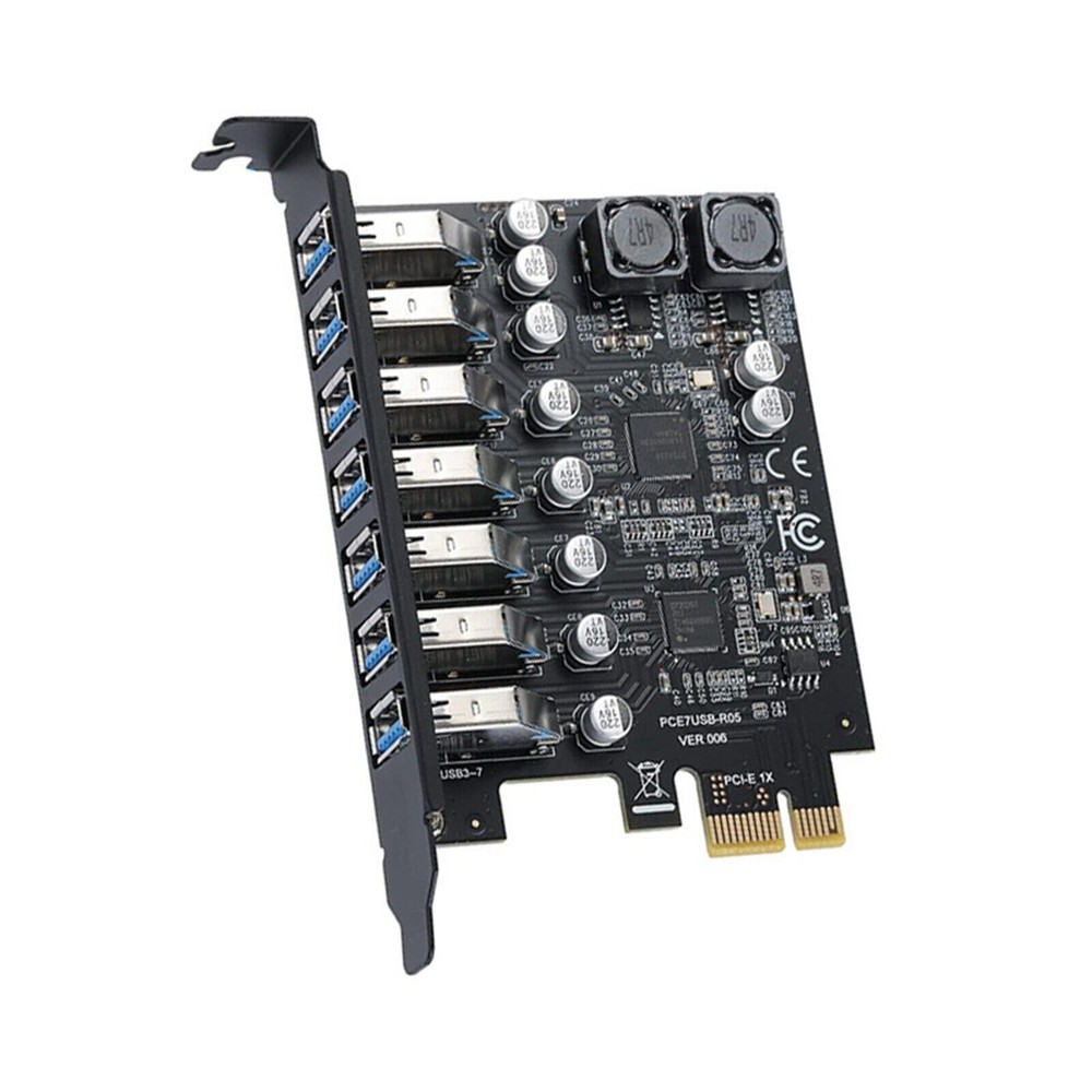 USB3.2 PCI-E Expansion Card Adapter 7 Ports Hub Adapter External Controller US