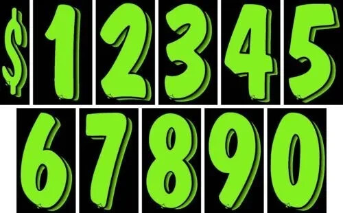 7 1/2 Inch Numbers Windshield Advertising Pricing Stickers Car Dealer You Pick
