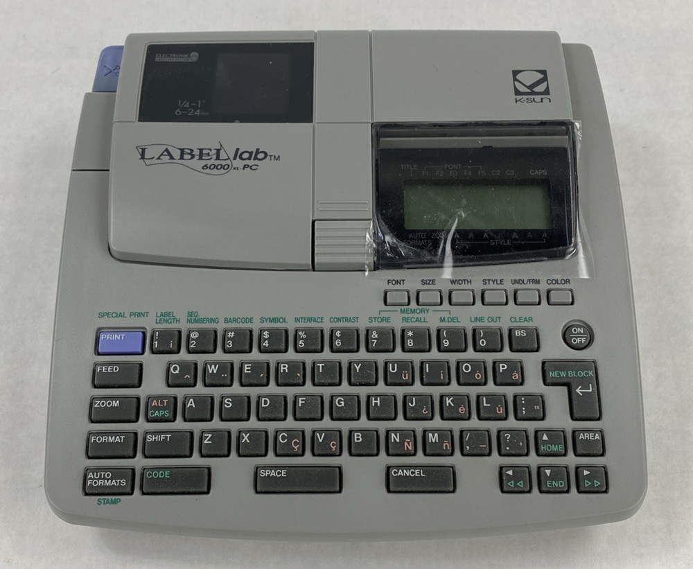 K-Sun Label Lab 6000 XL PC Professional Label Maker Untested