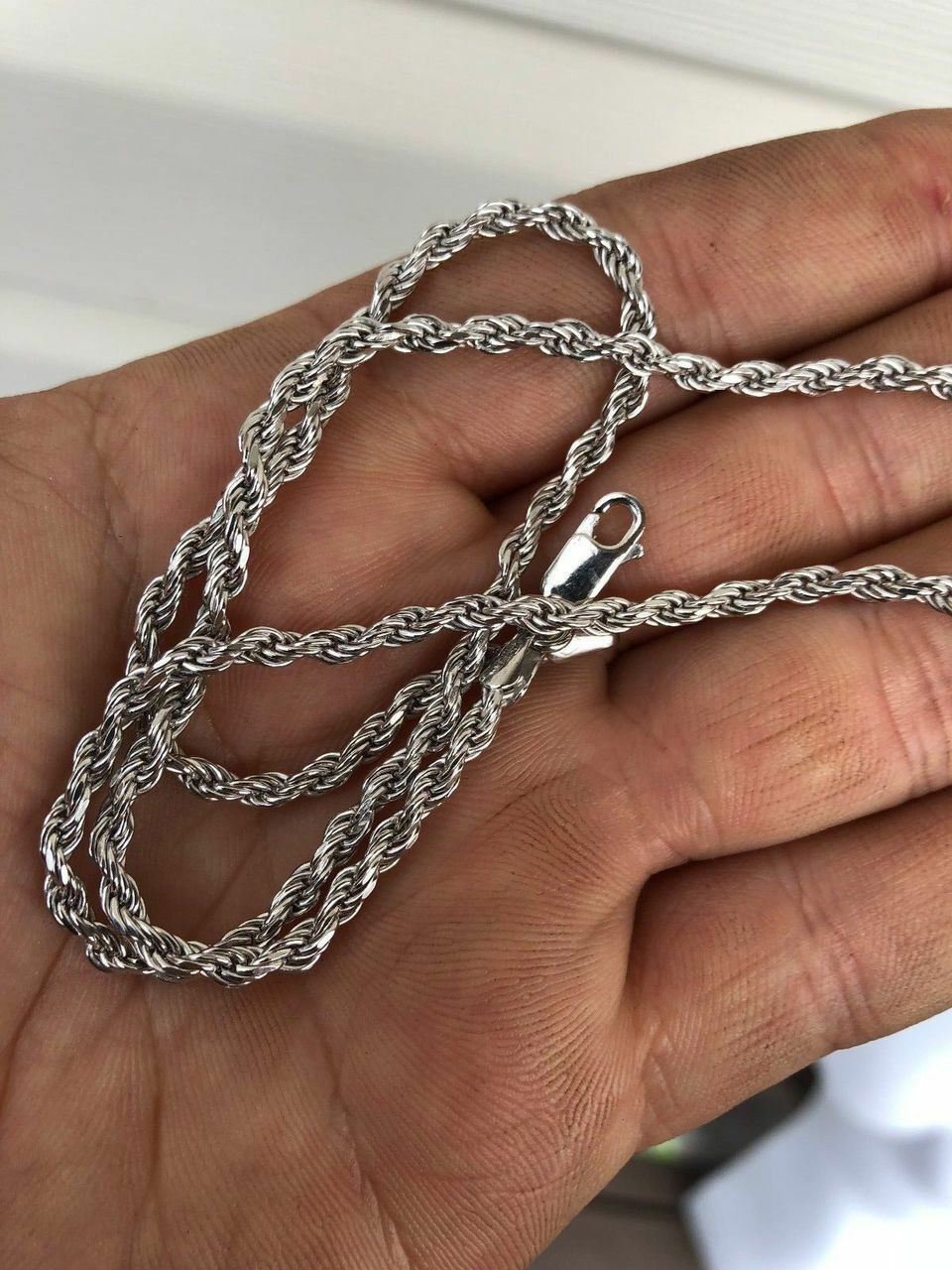 Men's Women's Real Solid 925 Sterling Silver Rope Chain 1.5-5mm 16"-30" ITALY