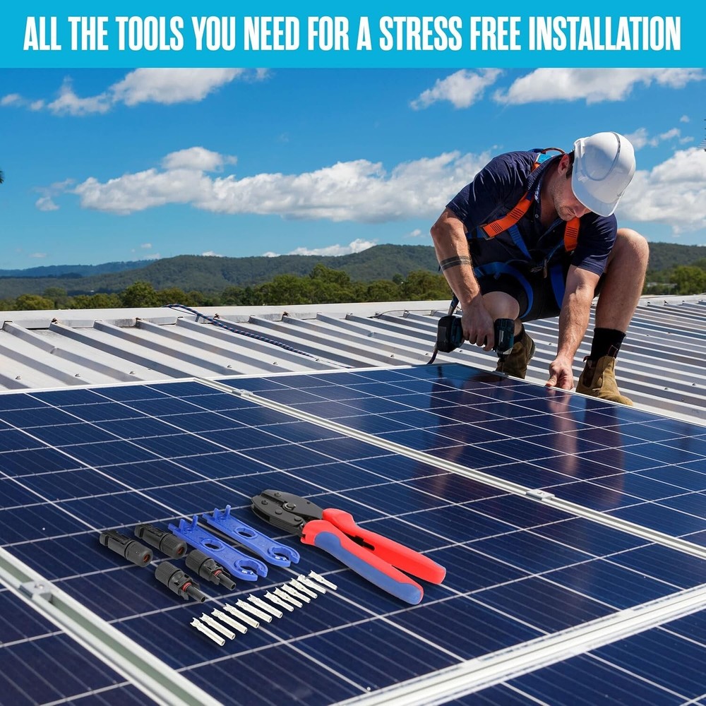 US Solar Panel Terminals Cable Connectors Crimper Crimping Hand Plier Tool Kit