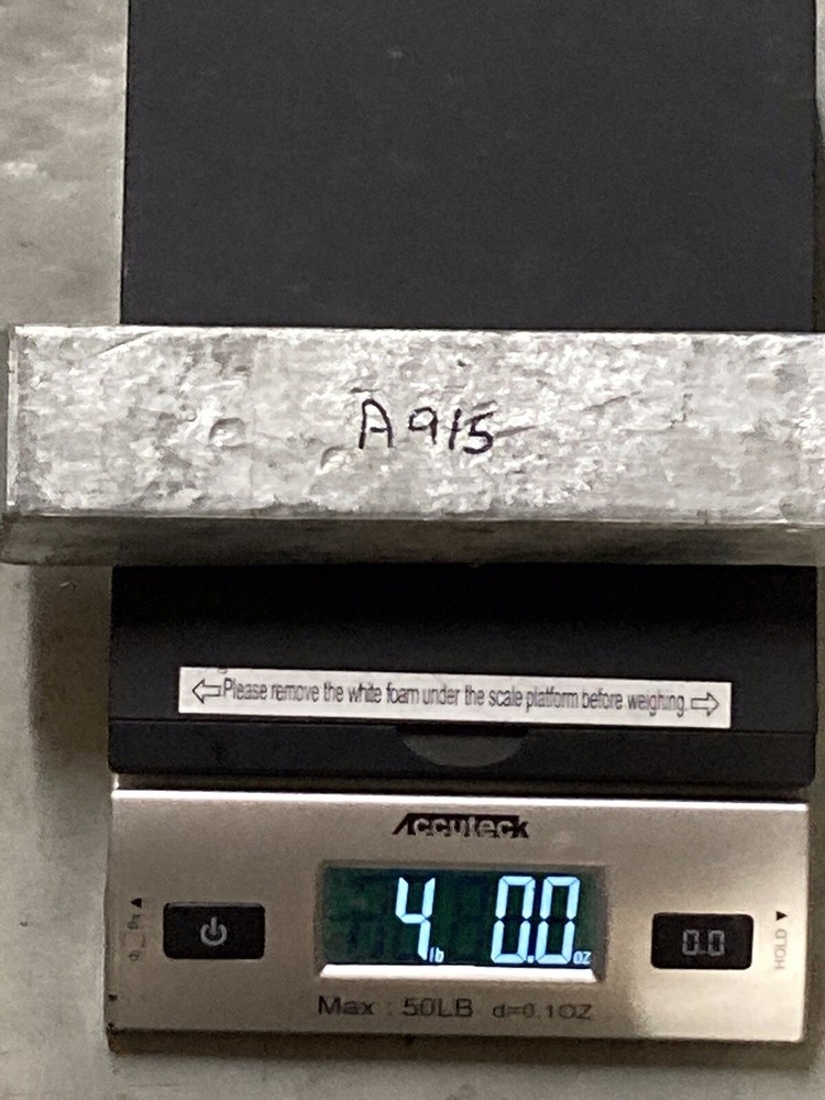 ZINC BAR 4 Lbs. Been Tested #915