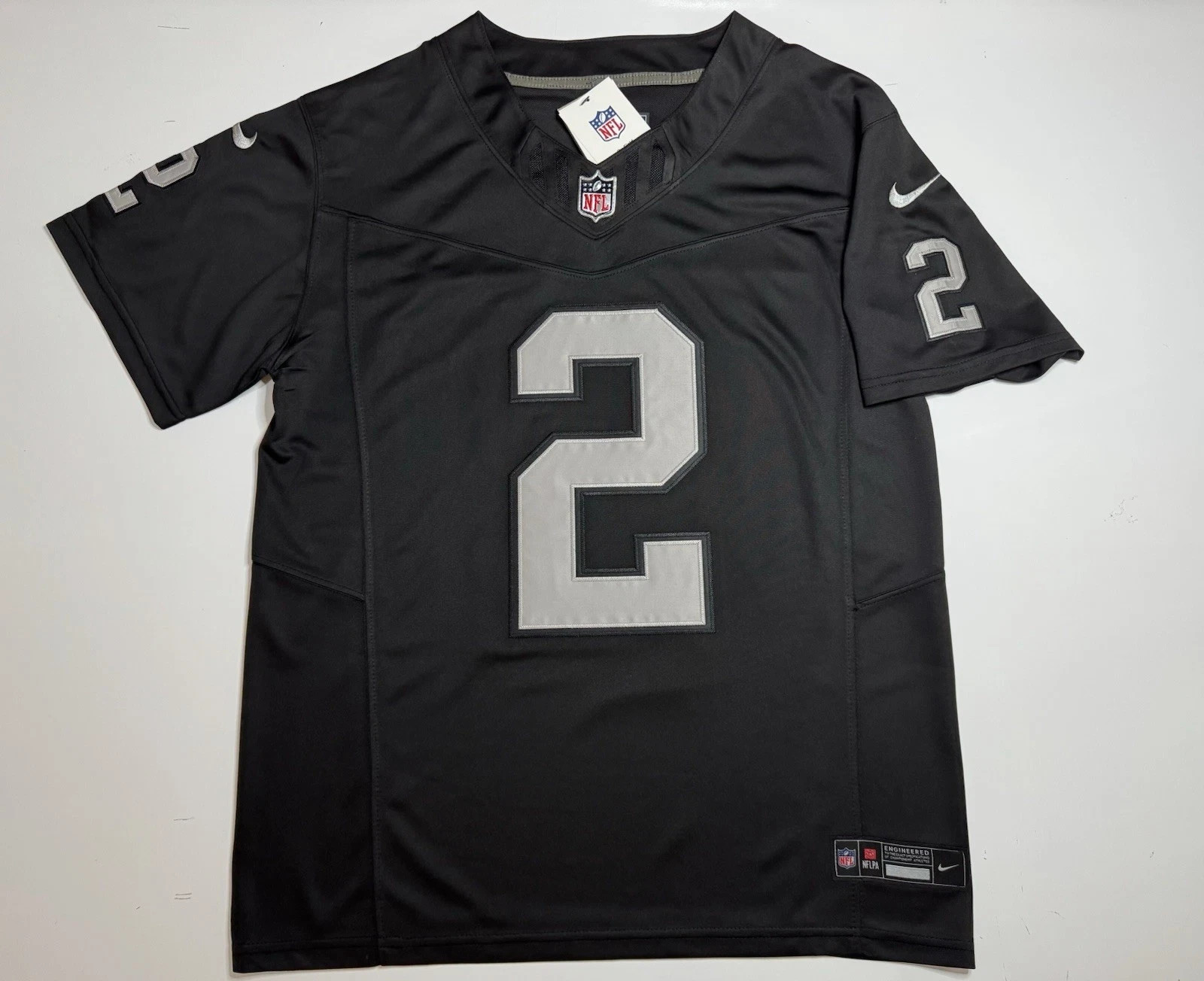 Men's Raiders Ashton Jeanty #2 Stitched Jersey Black Elite Quality