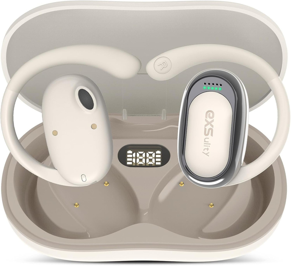 AI Language Translator Earbuds, 144 Languages, 5 Modes, Bluetooth 5.4, White