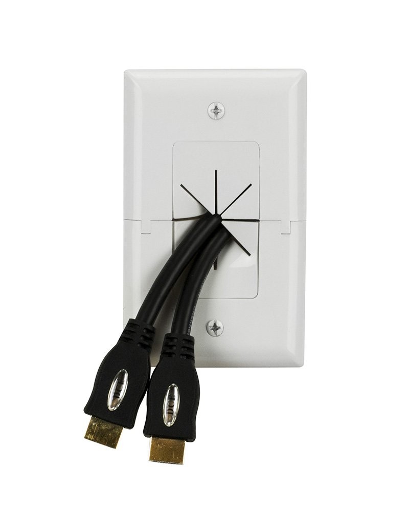 Electronics 450017LA Split Style TV Plate,Flexible AV/HDMI Cable PassThrough,...