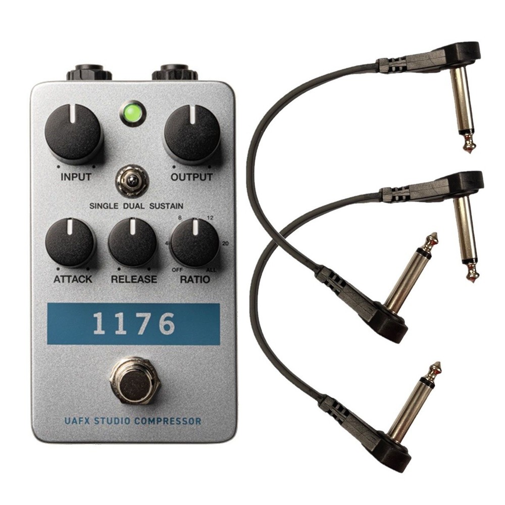 Universal Audio UAFX 1176 Studio Compressor Pedal with 2 Free Patch Cables