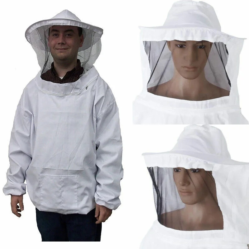 Protective Beekeeping Jacket Veil Smock Beekeeping Hat Sleeve Beekeeper Suit