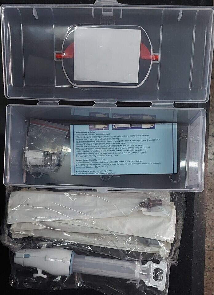 Deluxe Gynecological Aspiration Kit With Plastic Box Autoclavable