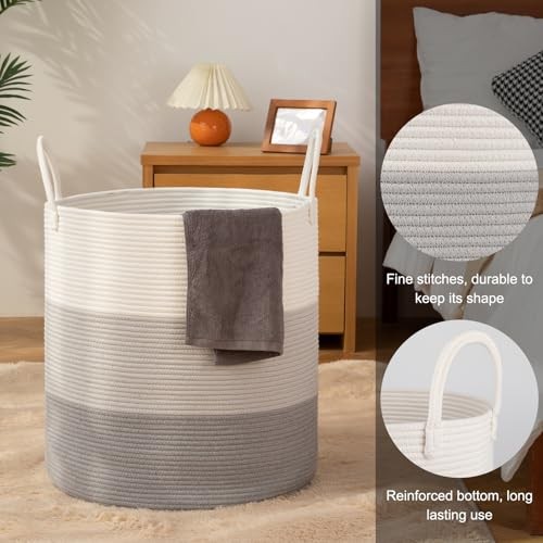 100L Laundry Hamper, Dirty Clothes Hamper for Bedroom, Gradient Grey