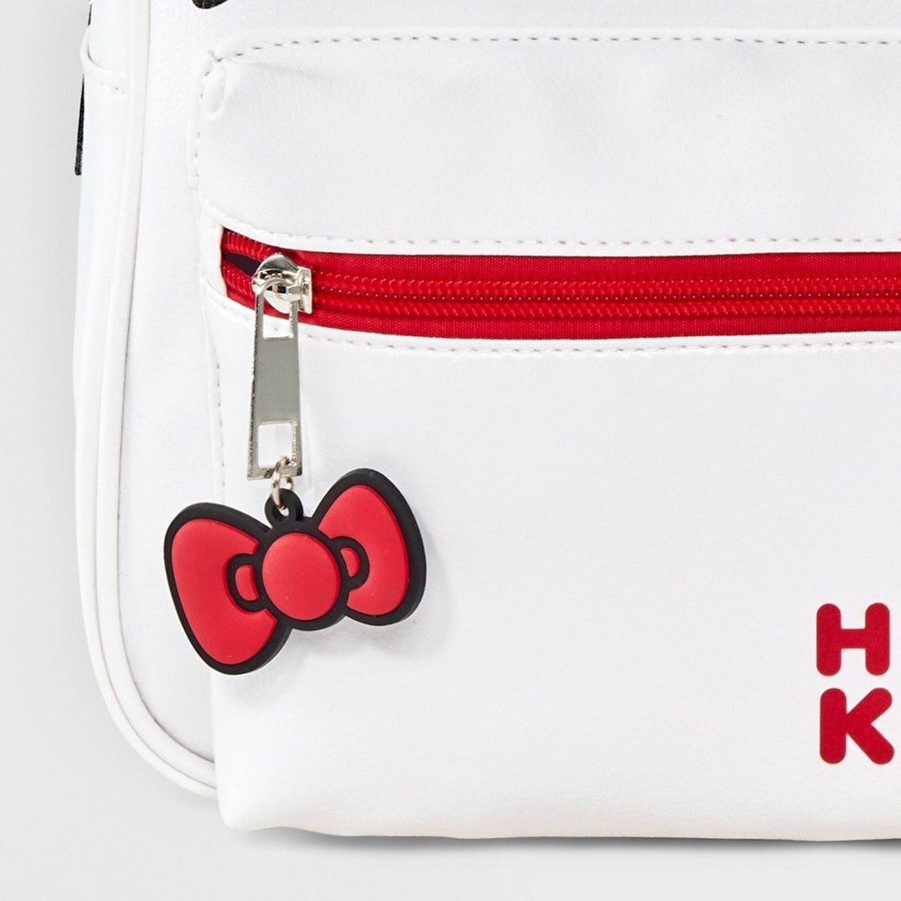Hello Kitty Face White Mini Backpack Red bow New