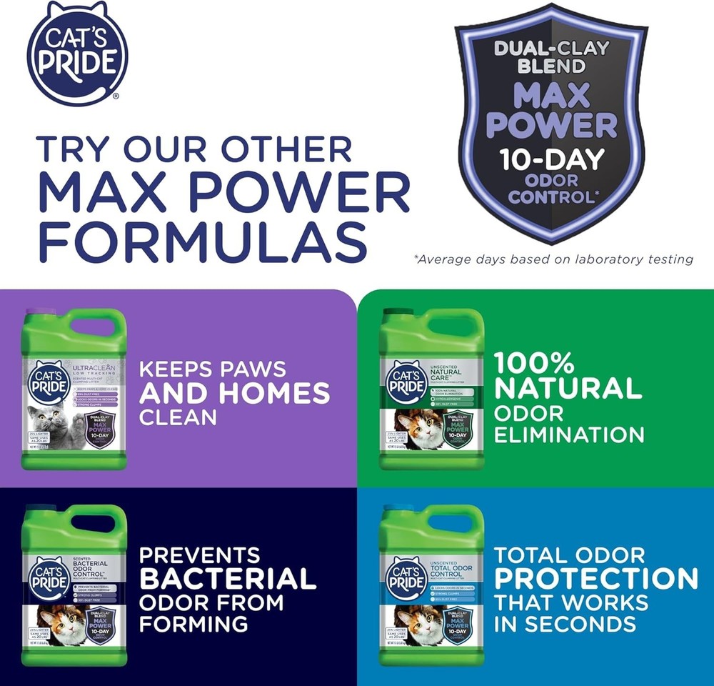 Max Power: UltraClean Low Tracking Multi-Cat Clumping Litter - Keeps Paws & H...
