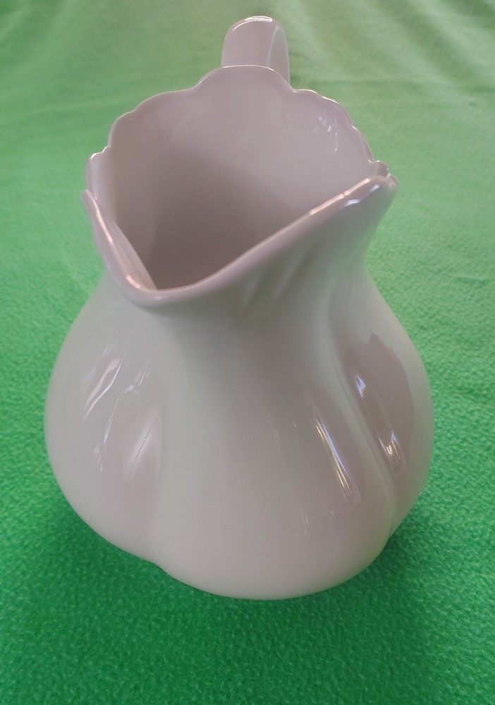 Kaldun & Bogle Neoclassical Crown Hallmark White Ceramic Pitcher Vase