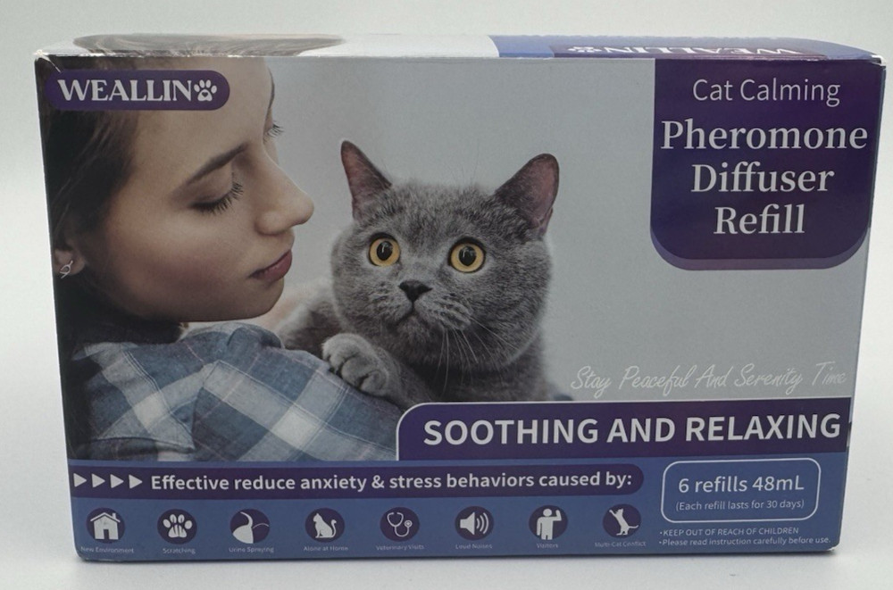 Weallin 6 Pk Cat Pheromone Calming Diffuser Refills Fits All Common Heads