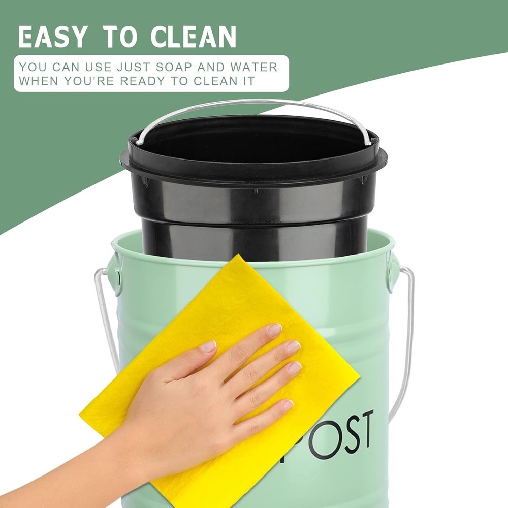Stylish 7.7lb Kitchen Countertop Compost Bin – Odor-Control & Vintage Design