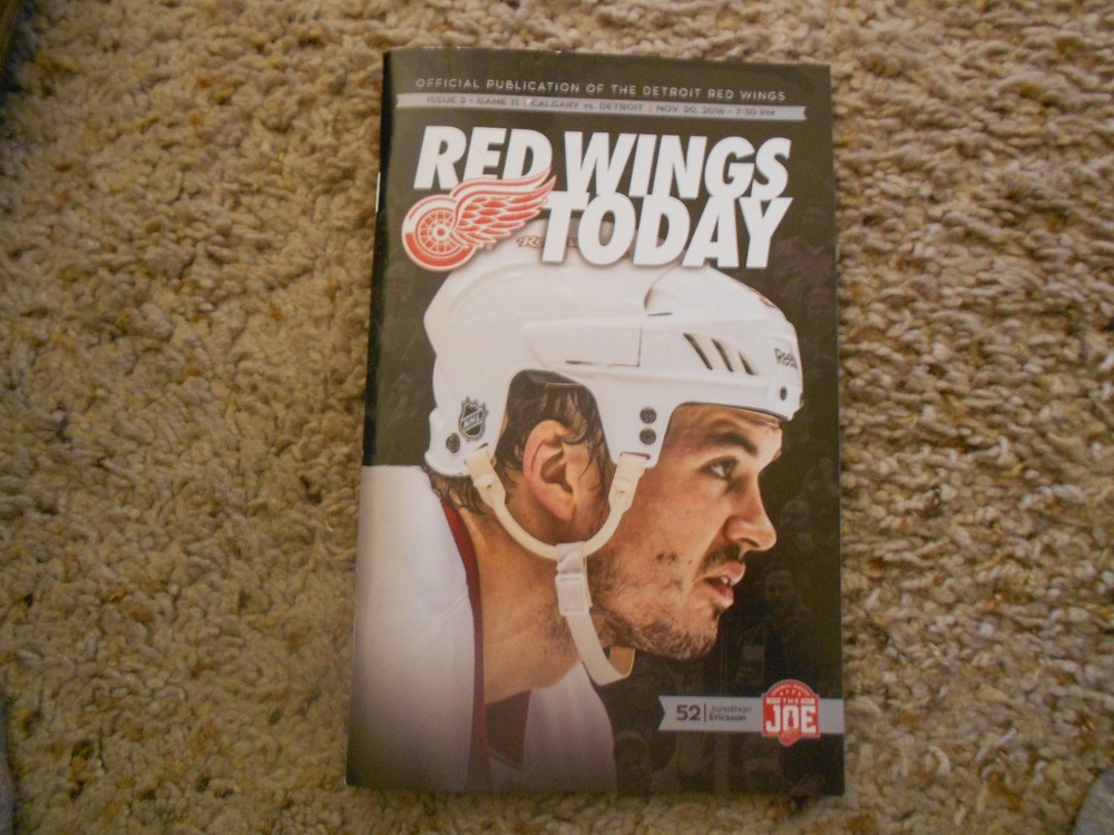 2017 DETROIT RED WINGS PROGRAM vs CALGARY FLAMES JONATHAN ERICSSON MINT L@@K!
