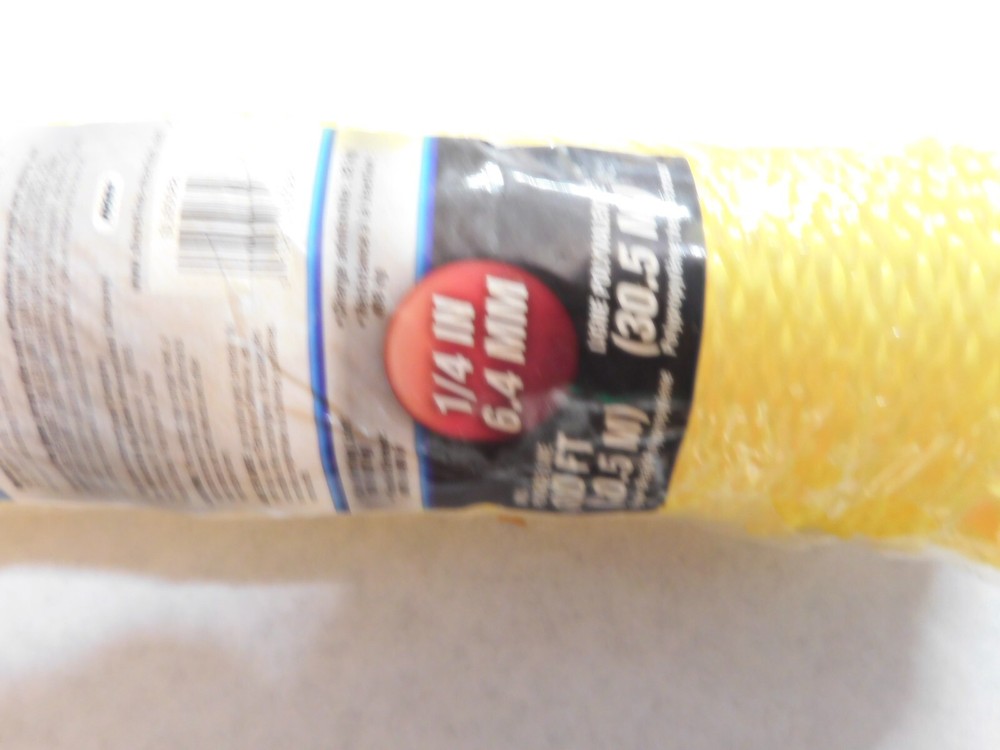 Shoreline marine Poly Multi-Purpose Line,1/4" x 100FT-Yellow