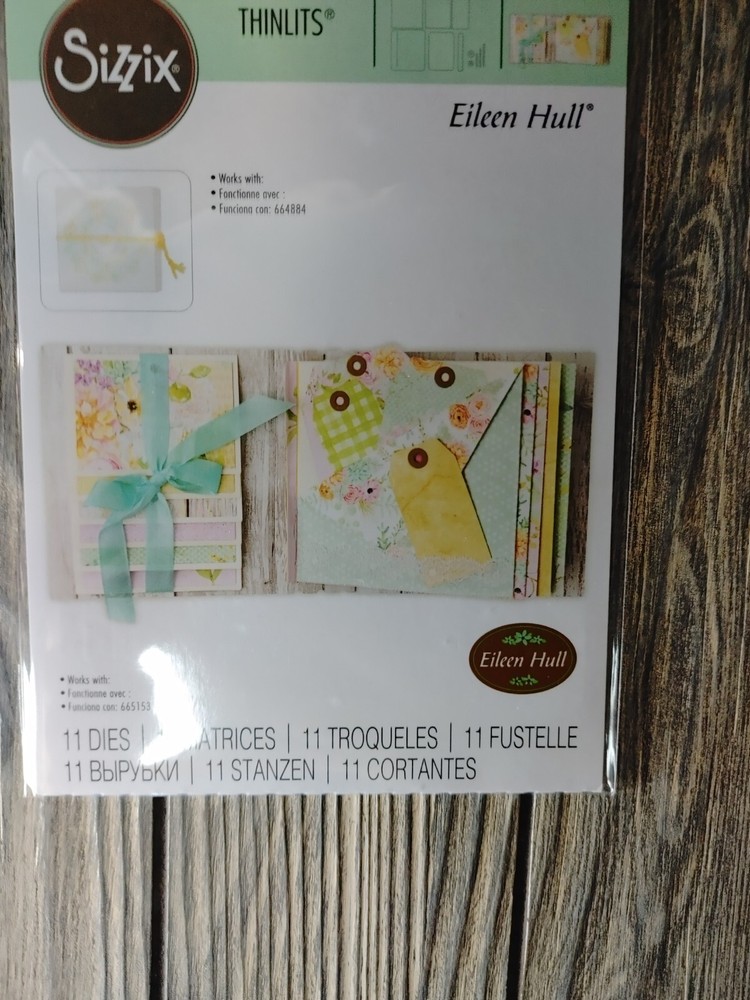 Sizzix Thinlits Card Waterfall & Tags 11pk #665154 Eileen Hull