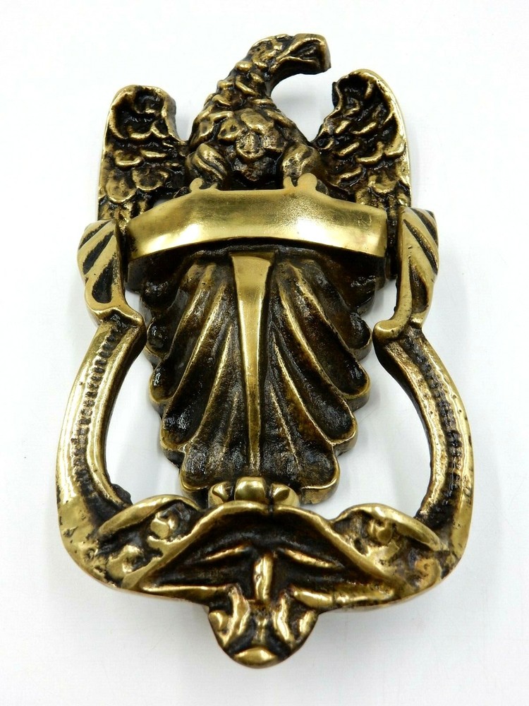 VINTAGE SOLID BRASS AMERICAN EAGLE STYLE DOOR KNOCKER (MONOGRAM-READY)