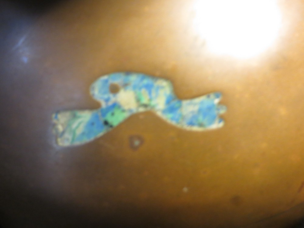 Los Castillo Copper Pitcher With Malachite Frog Decorative Inlay