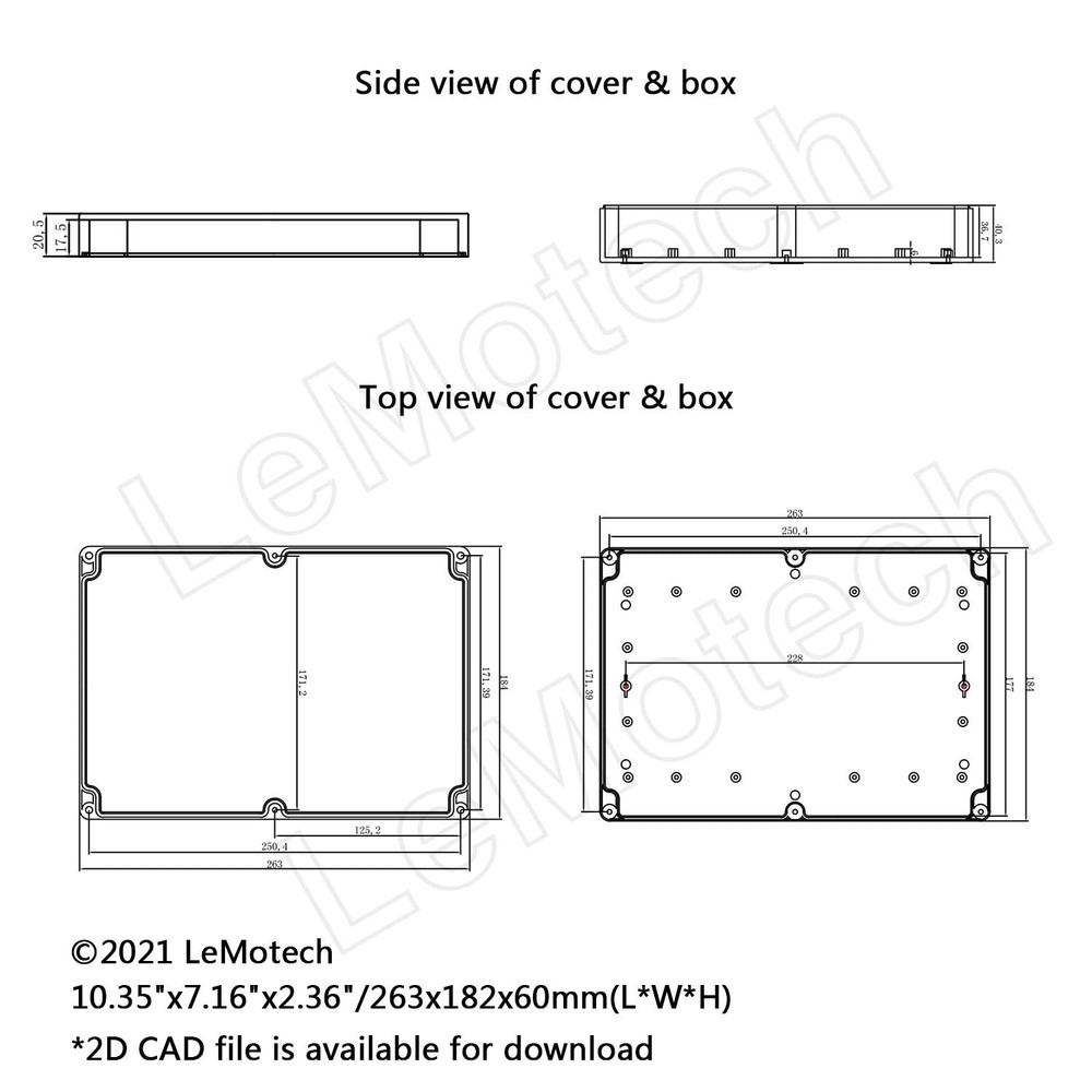 Waterproof ABS Plastic Junction Box 10.3x7.1x2.3 for Secure Electronics